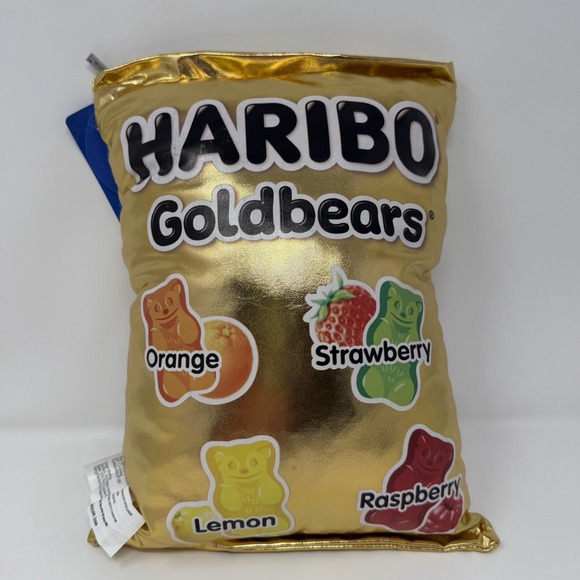 New Haribo GoldBears Candy Pillow Set 4 Plush Gummy Bear Candies 16x12" - Picture 2 of 8